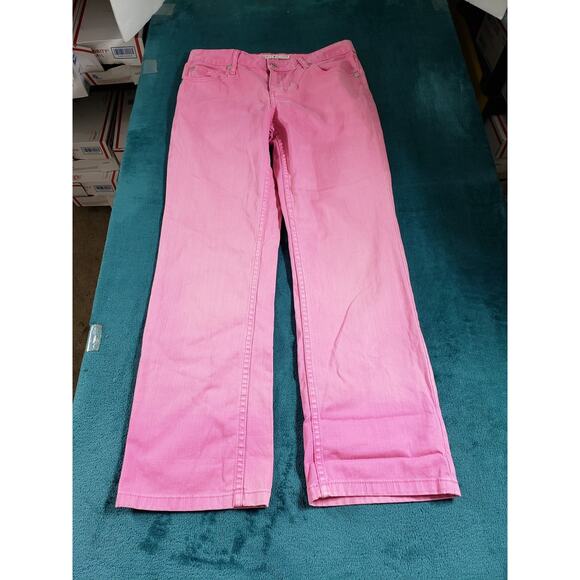 Tommy Hilfiger Jeans Size 6 Womens Pink Pants Stretch Mid Rise Hipster Bootcut - Picture 2 of 13